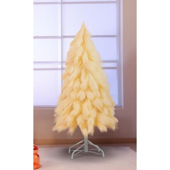 Handcrafted 4FT Yellow Ivory Tree, Fiber Tree Branch Tips & Metal Stand - Picture 3 of 7